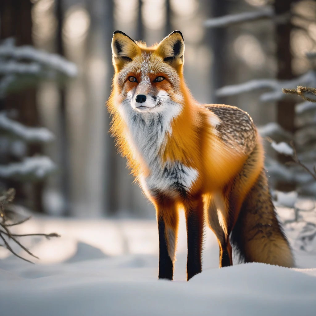 AI image generated from a Stable Diffusion prompt — a red fox portrait, from the extracted image-to-prompt tag list